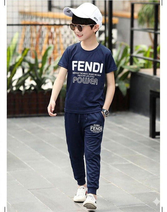 Stylish: Fendi-Inspired Designer Style Kids' Summer Casual Suit