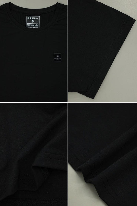 Premium Plain Black T-Shirt – Minimal Logo Cotton Tee (Unisex)