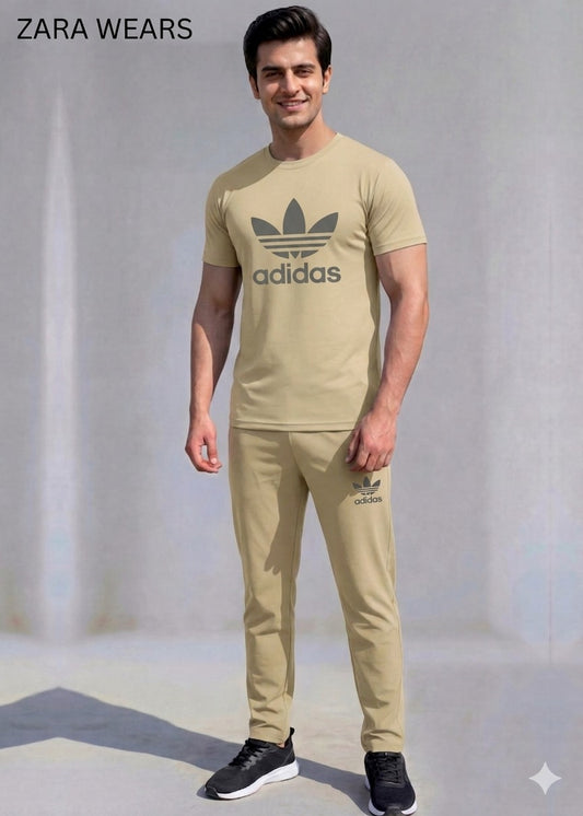Premium 2-Piece Men’s Athletic Tracksuit & Loungewear Set – Sand Beige